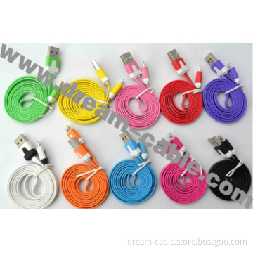 Noodle Colorful USB 2.0 Data Cable, 10 Color 8 Pin USB Cable for iPhone 5 (YTX214)